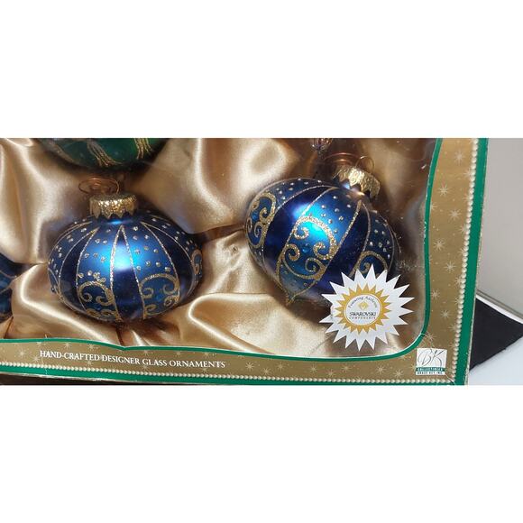 Mercury Glass Ornaments Swarovski Crystals 6 Christmas by Brass key Lumiere - Picture 5 of 7